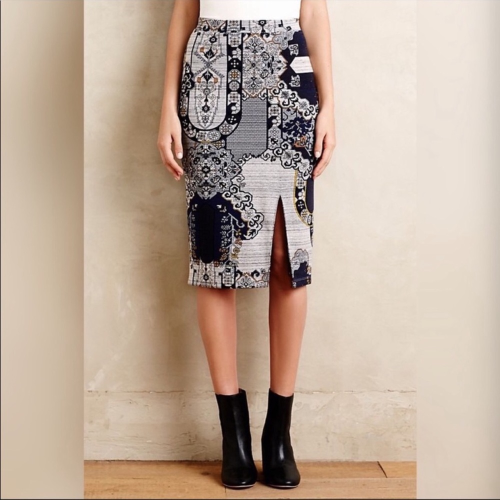 Elegant Black and White Patterned Skirt